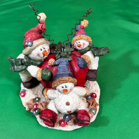 Crazy Mountain Exclusive Designs Snowmen Christmas Ball Figurine 5.25 x 4.25 x 6 - Picture 2 of 11